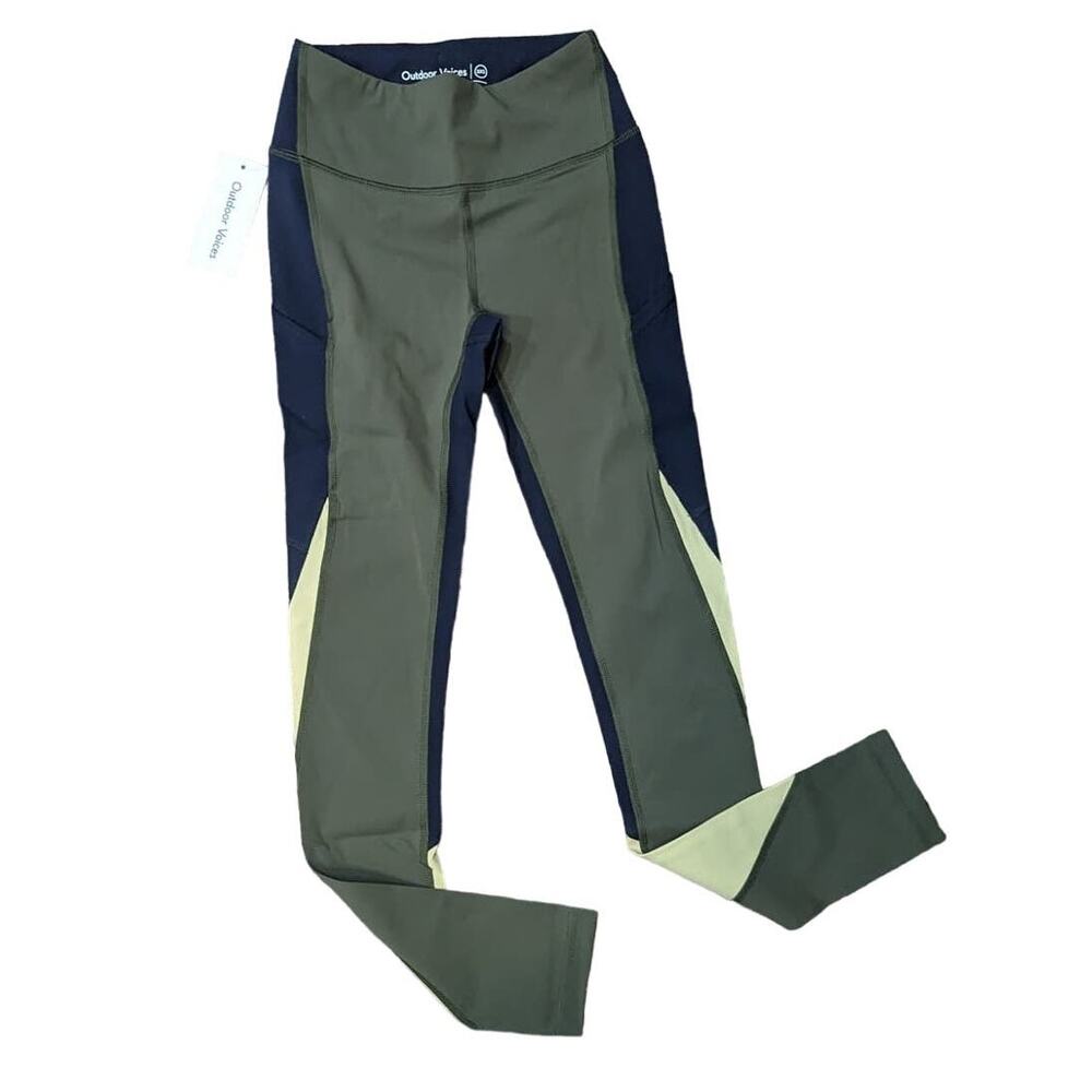 NWT Outdoor Voices Zoom 7/8 Legging in tea tree/dark sky/wheat Size XXS